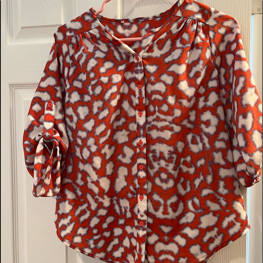 Silk blouse size small unique and beautiful